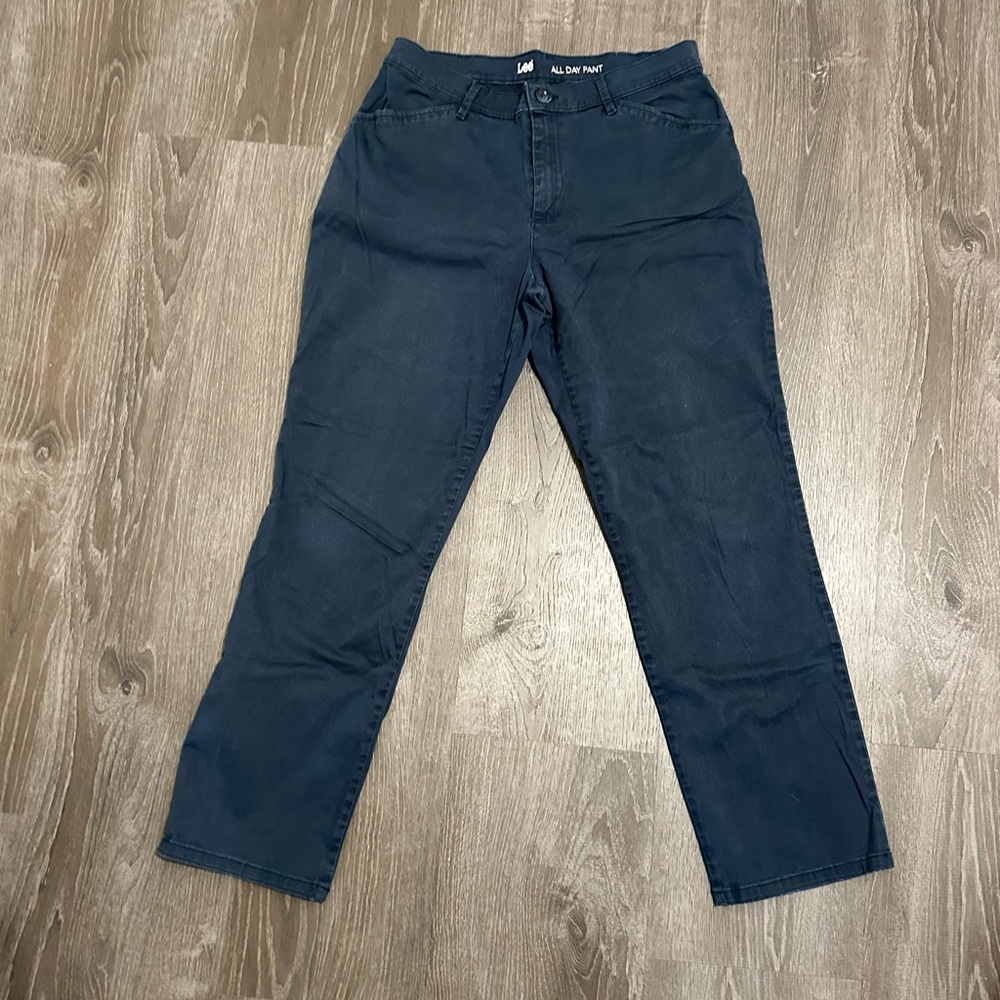 Lee All Day Women’s Navy Blue Straight Leg Pants Size 8P